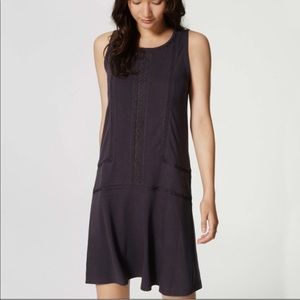 Loft Drop Waist Lace Eyelet inset Sleeveless Dress